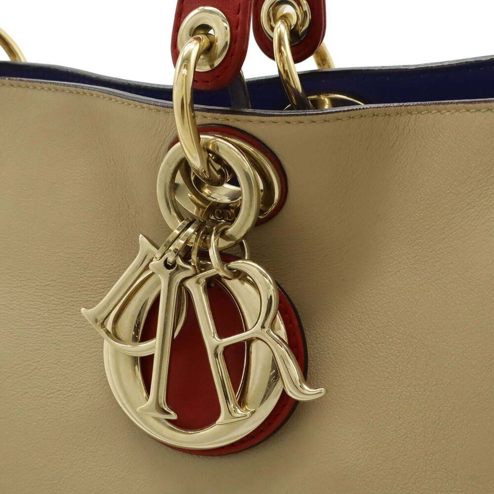 CHRISTIAN DIOR Cream Leather Shoulder Bag - Picture 9 of 9